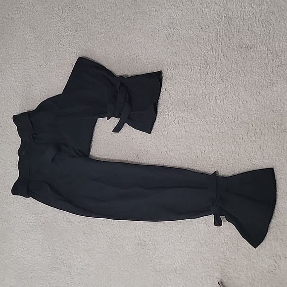 & Other Stories belted high rise tie bottom wool blend pants Sz 8 - Picture 3 of 10